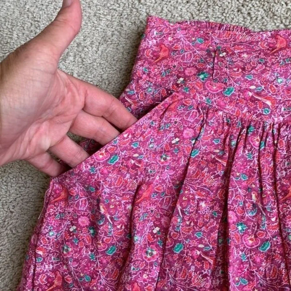 Vintage Pink skirt Floral dainty American Eagle mini ruffle small cottagecore‎